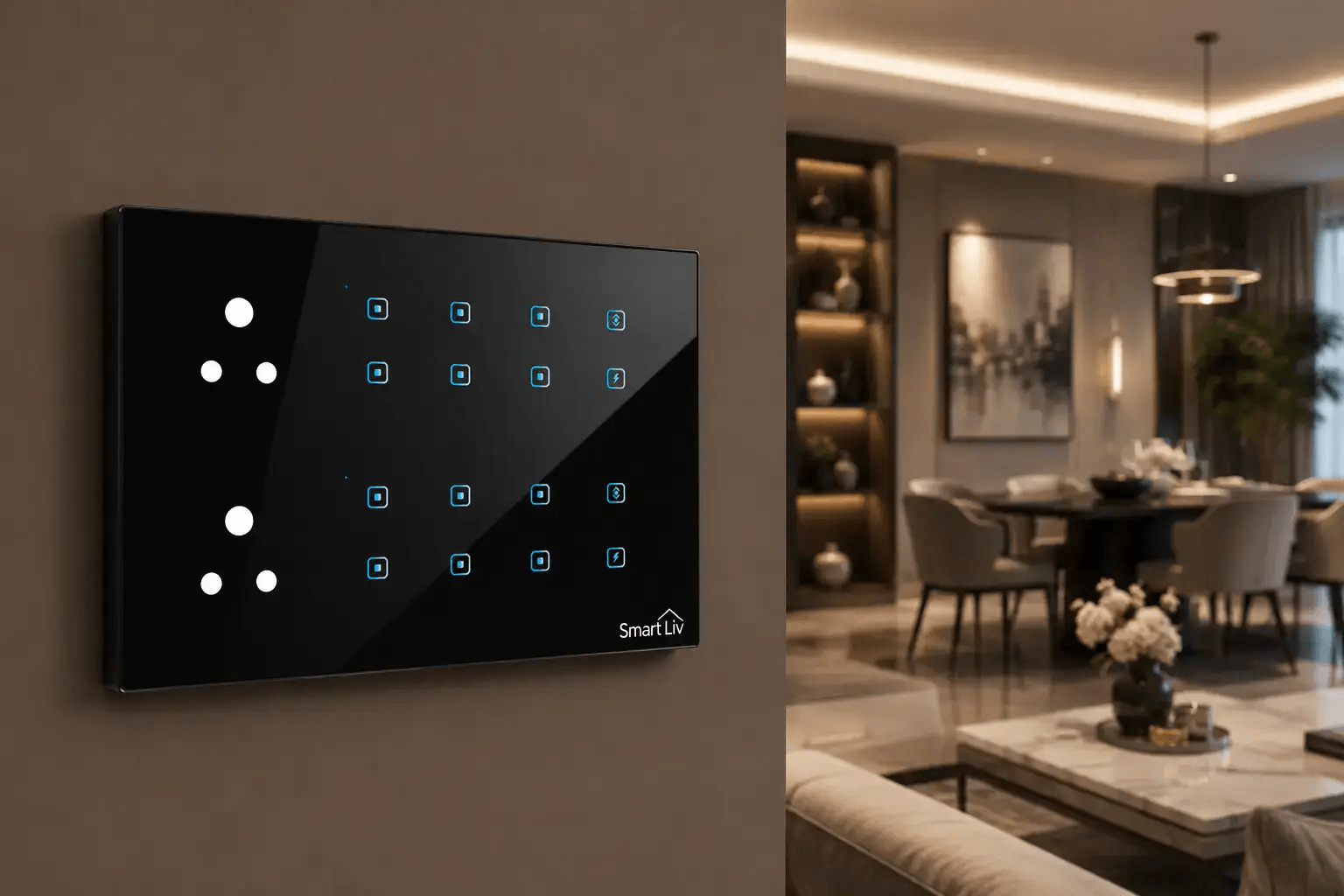 2-Gang Touch Switch - black colour
