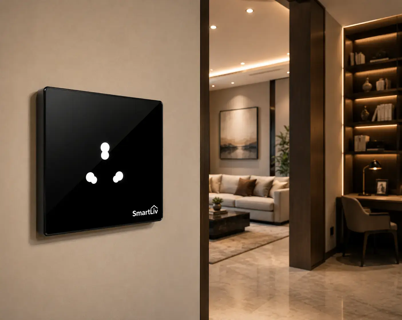 Smart 3 Pin Socket - black colour