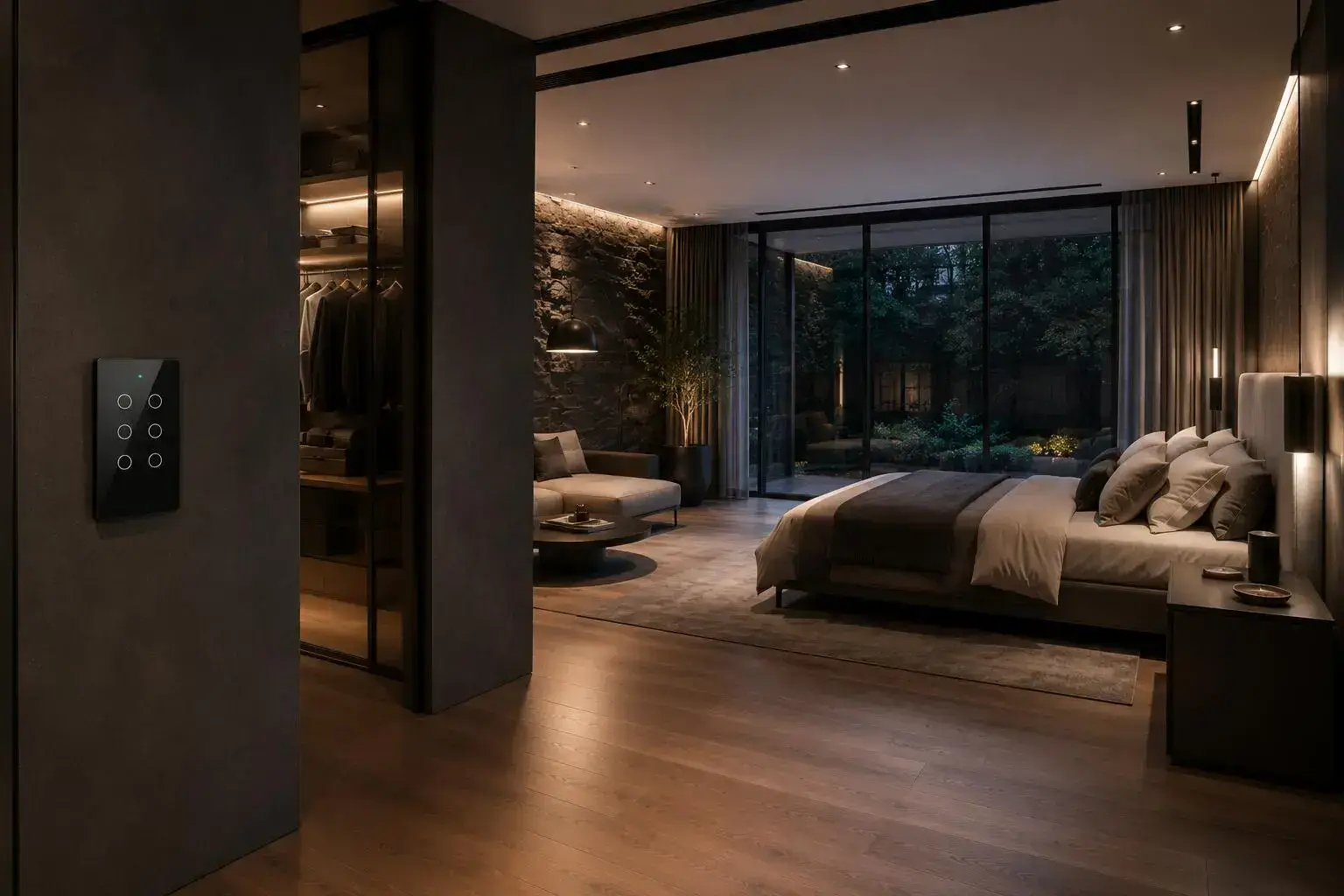 Luxury master suite with SmartLiv smart home automation